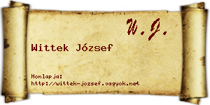 Wittek József névjegykártya
